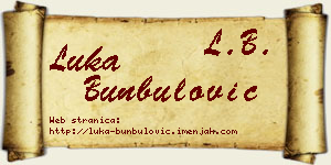Luka Bunbulović vizit kartica